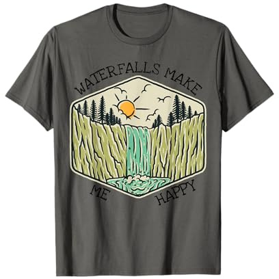 Nature Lover Waterfall Lovers Waterfall Happy Love Hiking T-Shirt