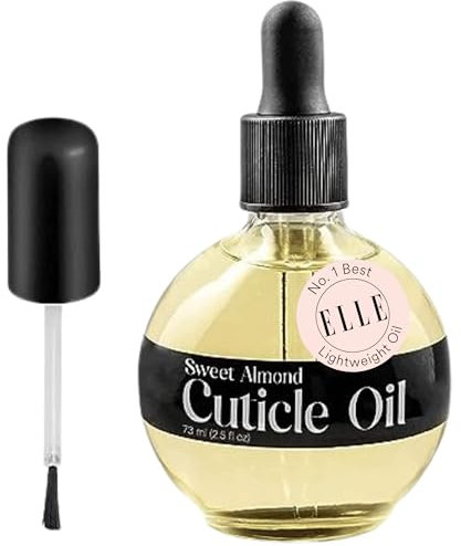 Sweet Almond Cuticle Revitalizing Oil 2.5 oz - Moisturizes and Strengthens Nails and Cuticles - Soothing and Nourishing - Paraben and Cruelty Free with Natural Ingredients - Dropper & Brush included