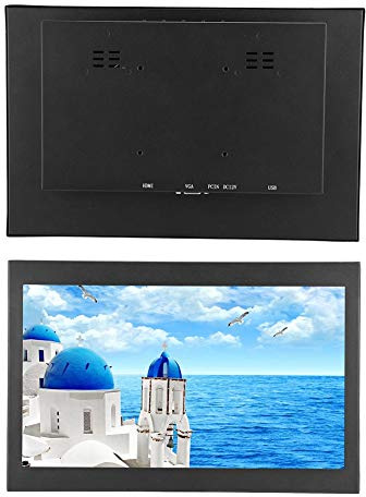 VBESTLIFE Pantalla panorámica Full HD de 13,3 Pulgadas, Monitor Industrial Integrado Totalmente metálico, HDMI, VGA, AV, USB, montado en la Pared e Integrado(EU)
