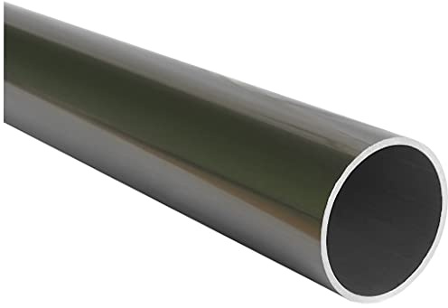 TIBU Aluminium Rundrohr Ø 43 x 2 mm Edelstahloptik eloxiert Länge: 2000 mm / 200 cm / 2,0 m