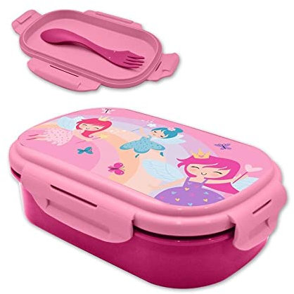Fairies Brotdose mit Göffel, Widerverschließbare Brotdose mit Göffel (Löffel und Gabel in einem), KL85889, Kids Licensing