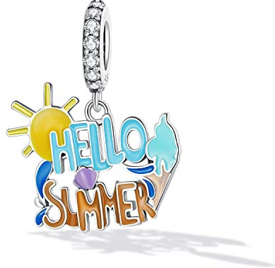 NINGAN Charms Sonne Anhänger Bead Charms für Damen 925 Sterling Silber für Chamilia und europäische Armbänder und Halskette