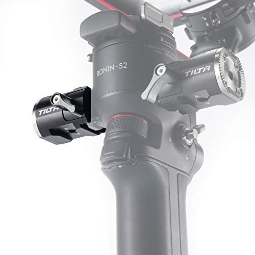 TILTA Left Side NATO Rail to Rosette Adapter für DJI RS2 RS3 Pro RSC2 RS3 Gimbal und Tilta Rosette Extender Arms, mit ARRI Standard Rosette Mounting Point und Cold Shoe Receiver TGA-NRA-L