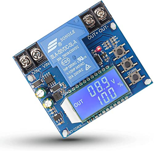 DONGKER Niederspannungs Abschaltung Schützt DC 6V-60V Digitaler Batteriewächter Schutzmodul 30A mit LCD-Display für Lithium Batterie und Blei-Säure-Batterie Programmable