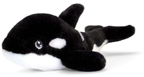Keel Toys KEELECO SE1014 Plüschtier, 100% recycelt, ökologisches Spielzeug für Kinder, Plüschtier Orca, 33 cm
