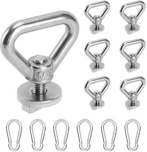 12PCS Zurrösen zur Ladungssicherung Set, M8 Zurrösen Edelstahl, mit Karabinerhaken, kompatibel mit VW T5 T6 Bully Multivan California Beach Caravelle
