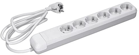 Voxura 6-Fach Steckdosenleiste Mehrfachsteckdose Schuko weiß mit Kabel 1,5m Wandmontage
