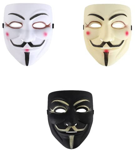 Miuion Guy Fawkes Maske -V für Vendetta, Anonymous Guy Cosplay Party Maske für Halloween (mattiert), gelb