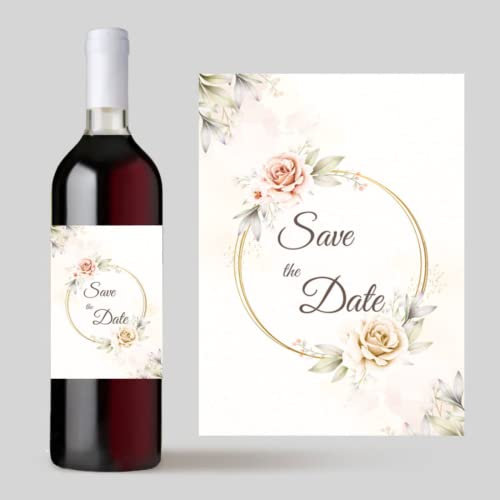 Adesivi Per Bottiglie Di Vino Personalizzati Foto Di Matrimonio Stampate Etichette Di Vino Personalizzate Etichette Di Vino Di Design Per Feste Di Compleanno Adesivi (D,10*8.75cm?4 x 3.5?inches)