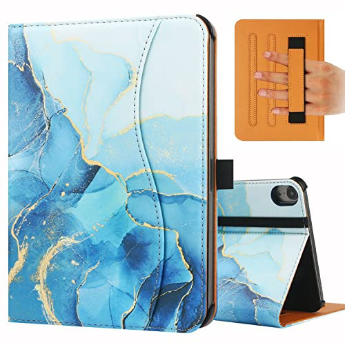 FANRTE iPad Mini 6th Generation Case 8.3 Inch 2021, Premium PU Leather Folio Stand Smart Protective Cover, Multi-Viewing Angles and Auto Wake & Sleep Function for iPad Mini 6th Gen(Blue Marble)