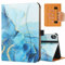 FANRTE iPad Mini 6th Generation Case 8.3 Inch 2021, Premium PU Leather Folio Stand Smart Protective Cover, Multi-Viewing Angles and Auto Wake & Sleep Function for iPad Mini 6th Gen（Blue Marble)