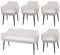 Mendler Esszimmer-Set HWC-L13, 4er-Set Stuhl+Sitzbank Esszimmergruppe Sitzgruppe Esszimmergarnitur, Stoff/Textil - Creme-weiß