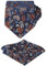 Alizeal Kleine Herren-Krawatte mit Einstecktuch, stilvoll, einzigartig für Business, Hochzeit, Party, Krawatten-Set, 109 - Marineblau + Orange, Einheitsgröße