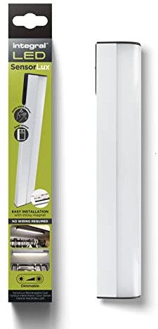 Integral LED SensorLux Warm White Dimmable Door Sensor & Motion Detection Cabinet, Drawer & Wardrobe Light with Magnetic Strip – Aluminium Construction, Rechargeable 1600mAh Battery & Easy to Install