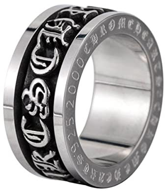 YAHOYA Punk Goth Angst Fidget Ringe Edelstahl Spinning Spinner Ring für Männer Frauen Vintage Gothic Accessoires