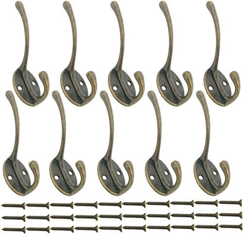 Mokife 10 Crochets Muraux Rétro Double Patères