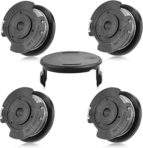 5 Päckchen Bosch Rasentrimmer Ersatzspule,Bosch Fadenspule Trimmer Fadenspule,Trimmer Fadenspule 1.65mm Durchmesser und 4m LäNge,EnthäLt 4 PäCkchen Rasentrimmer Faden und 1 PäCkchen Kappendeckel