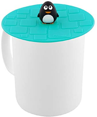 PYLONES, Deckel für Tasse – Bienauchaud Pinguin 2 aus Silikon, 10 x 4 cm