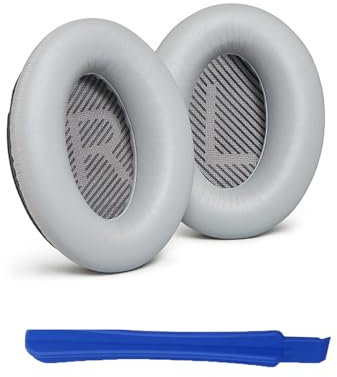 Cuscinetti auricolari di ricambio per cuffie Bose QC35/SoundTrue – Cuscinetti di ricambio per cuffie Over-ear / Around-Ear / morbida pelle proteica confortevole e durevole (grigio)