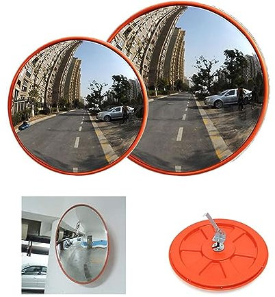 Verkehrsspiegel Konvexer Sicherheitsspiegel Für Garagen Und Geschäfte Konvexspiegel Panoramaspiegel Straßenspiegel Ausfahrt Spiegel Sicherheits, 45 cm