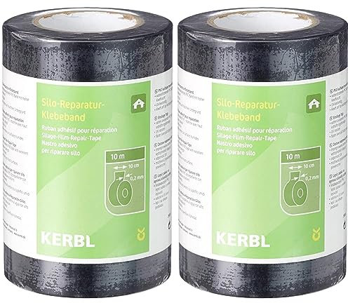 Kerbl 29830 Reparatur-Klebeband, Schwarz, 10m lang, 10cm breit, 0.2mm stark, 1 Stück (Packung mit 2)