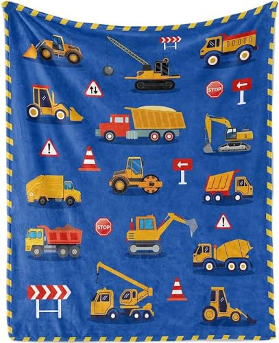 Wohndecken Kuscheldecken Blauer Bagger Weiche Flauschige Plüsch Decke Tagesdecke für Erwachsene, Warm Flanell Fleecedecke für Bett, Wolldecke Sofadecke Couchdecke - 220x240 cm