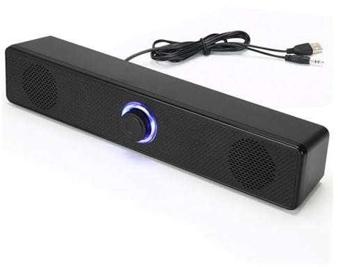 Computer-Lautsprecher, USB-verkabelte Desktop-Soundbar mit HiFi-Stereo-Sound, 3,5 Mm AUX, Tragbare -Soundbar für Outdoor-Home-Office für Laptops, Tablets, Telefone