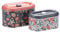 SUMTree 2 PCS Metal Cookies Tins with Lids Snack Jars Biscuit Storage Box Metal Tea Canister Gifts Tinplate Box Candy Container for Home Kitchen Food