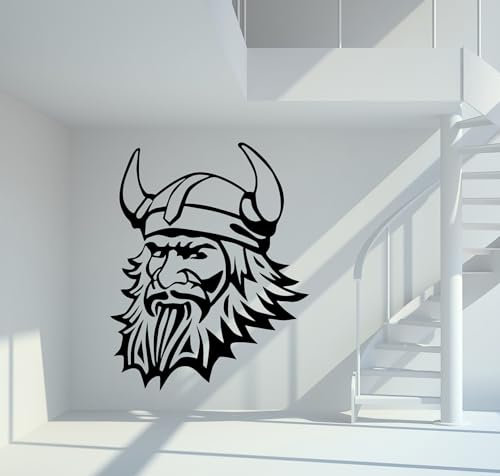 Wandtattoo Wikinger mit Helm Größe L - ca. 90cm x 72cm