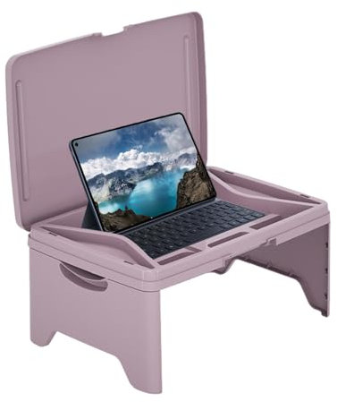 Foldable Lap Desk - Bed Table Tray, Folding Car Lap Desk | Multi-function Portable Car Seat Table Tray, Food Trays for Eating on Couch, Bed Desk for Laptop and Writing, Orange1, Purple, Black