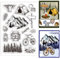 GLOBLELAND Reise Camping Zelt Silikonstempel Berg Bäume Transparente Stempel Lagerfeuer Fahrrad Kompass Klare Stamps Für Karten Herstellung DIY Scrapbooking Basteln