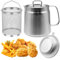 1.5L Strainer Pot Fryer, 304 Stainless Steel Oil Filter Pot with Strainer & Deep Fryer Basket for Kitchen, Multi-function Frying Net Tank Grease Container