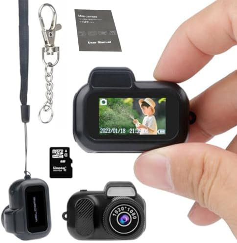 Keychain Camera, World's Smallest 1080P Hd Mini Camera llavero,Keychain Photo/Video Camera, Retro Portable Mini,100 Mins Battery Life, for Students, Kids (32G)