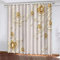 Verdunklungsvorhänge 3D Goldener Blumenschmetterling Digitaldruck Ösenvorhang 2Er Set 140X110Cm (HxB) Verdunkelungsvorhang Thermo Vorhang Blickdicht Gardinen Wohnzimmer Schlafzimmer Kinderzimmer