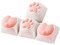 YUXITA 4Pieces 3D Cat Paw Keycaps MX Structure Keycaps Set PC+Silicone Keys Caps Highly Customizable Cat Paw Caps