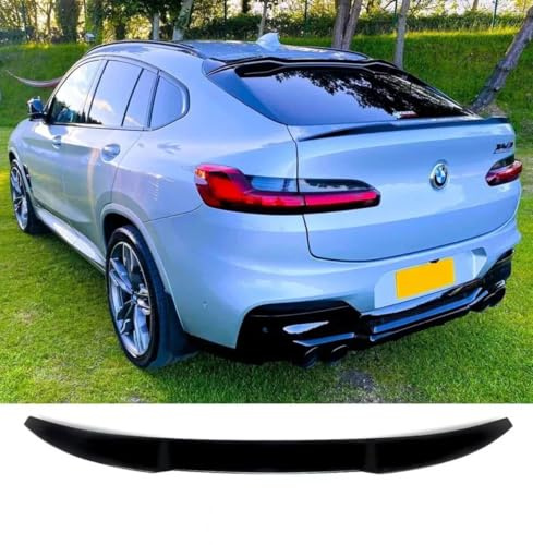For Auto Perfectionists UK Rear Boot Spoiler Compatible With BMW X4 G02 X4M 2018+ M Sport ABS Gloss Black