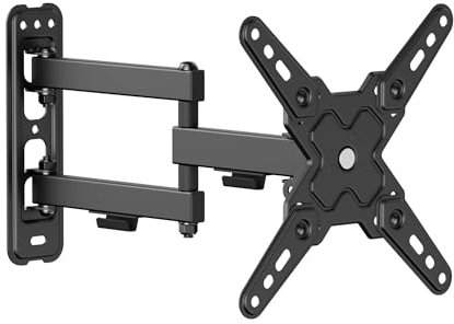 Wiltec Soporte de Pared para TV de 13- 43 inclinable +5°– -15°soporta hasta 20 kg ángulo de Giro +90°-90° Soporte para televisor de fácil instalación y para Ahorro de Espacio