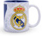 Hy-Pro Taza oficial del Real Madrid CF de 325 ml, de cerámica, apta para lavavajillas, apta para microondas, para bebidas calientes, té y café, mercancía del Real Madrid, idea de regalo de fútbol para