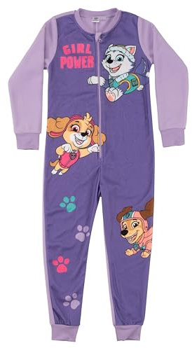 Paw Patrol Jumpsuit für Mädchen - Overall Kinder Pyjama Schlafanzug Langarm Lila (DE/NL/SE/PL, Numerisch, 110, 116, Regular, Lila)