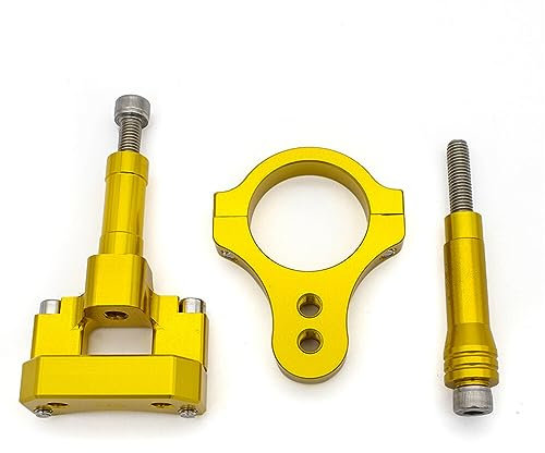 YIJIEBAO Fiber Carbon Steering Damper Stabilizer Bracket Mounting Kit 50mm Clamp Fit For G-booster Scooter Steering Damper(Gold bracket)