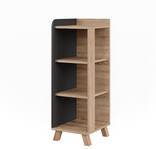 Vicco Midischrank Karen, Sonoma/Anthrazit, 30 x 90 cm mit 4 Ablagen