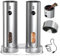 Ohulelks Stainless Steel Automatic Salt and Pepper Grinder Set, Rechargeable, 110ml with Base