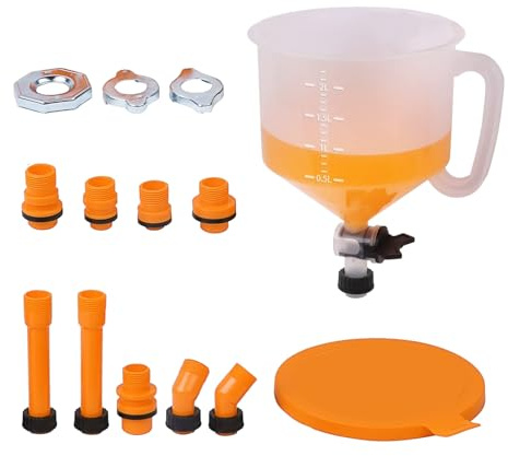 Nevalerra Kit de embudo de refrigerante, a prueba de fugas, embudo de llenado de refrigerante, 15 unidades, anticongelante con interruptor de válvula, para vehículo