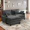 IUXPAM Modulares Ecksofa Sofa, L-förmige Couch fürs Wohnzimmer, extra Tiefe, Bequeme Chenille-Wolkensofas mit Dekokissen und beweglichem Ottoman (Grau, 2 Sitze mit 1 Ottomanen)