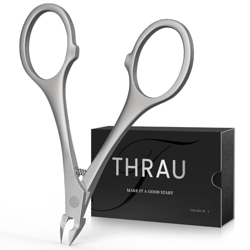 THRAU Nagelhautzange mit Rundgriff – Professionelle Nagelzange aus Edelstahl, Neu Upgrade Cuticle Remover nagelhautschere für Maniküre & Pediküre