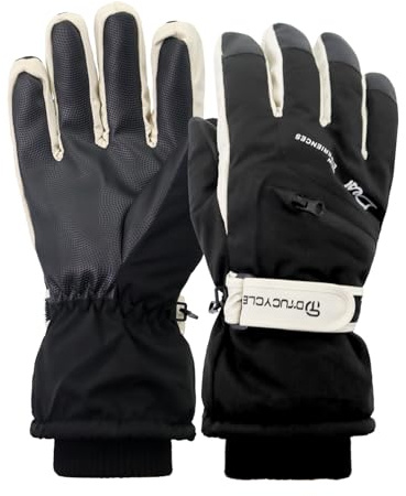 ZHAOCAI Skihandschuhe Damen,Ski Handschuhe Winter Frauen,Thermo wasserdichte Extra Warme Touchscreen Security Softshell Wasserdicht Handy Touch,Thermohandschuhe für Motorrad MTB Fahrrad