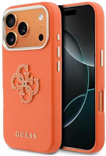 CG MOBILE Guess FW Resing Logo Hülle für iPhone 17 Pro Max (Orange)