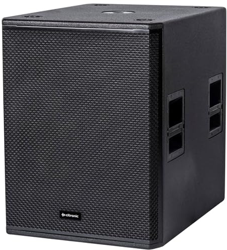 Citronic | CORVA 18” Passive Subwoofer Speaker – High Power DJ PA Bass Cabinet with Pole Mount, Heavy Duty Plywood Enclosure, 4000W Max, Black