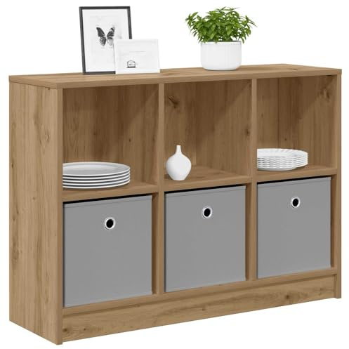 vidaXL Sideboard mit Schubladen Artisan-Eiche 88,5 x 27,5 x 63,5 cm, Moderner Sideboard, freistehend, viel Platz, praktischer Wohnungshelfer, schickes Design für Dein Wohnzimmer