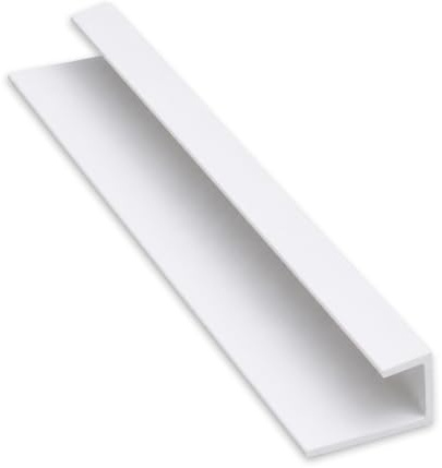 Built Right Shower Splash Panel Trims, Bathroom Cladding Trim, End Cap, Internal, External, H & L Trim, 2400mm, 10mm (White, End Cap Trim)